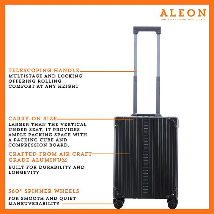 Aleon Business 4-Rollen Businesstrolley 55 cm 55 cm Schwarz, 55 cm Schwarz
