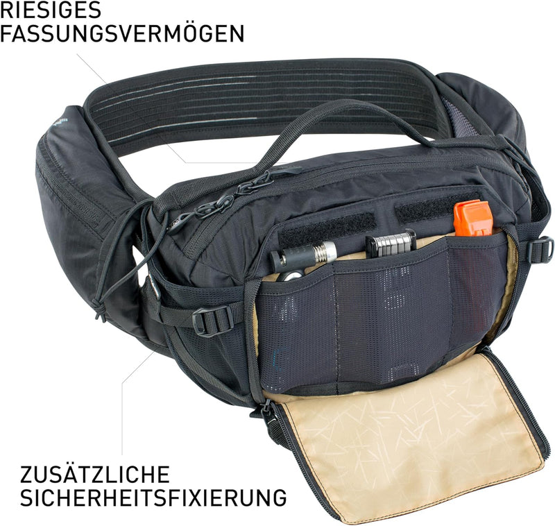 EVOC HIP PACK PRO E-RIDE 3 Hüfttasche Bauchtasche für E-Bike-Touren & Trails (3L Fassungsvermögen, A