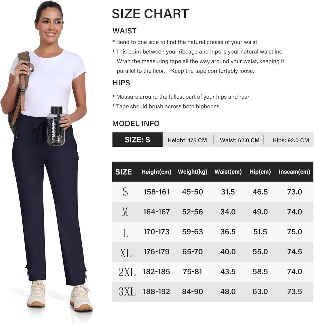 MoFiz Wanderhose Damen Leichte Cargohose Atmungsaktiv Trekkinghose Workout Wasserdicht Winddicht Cas