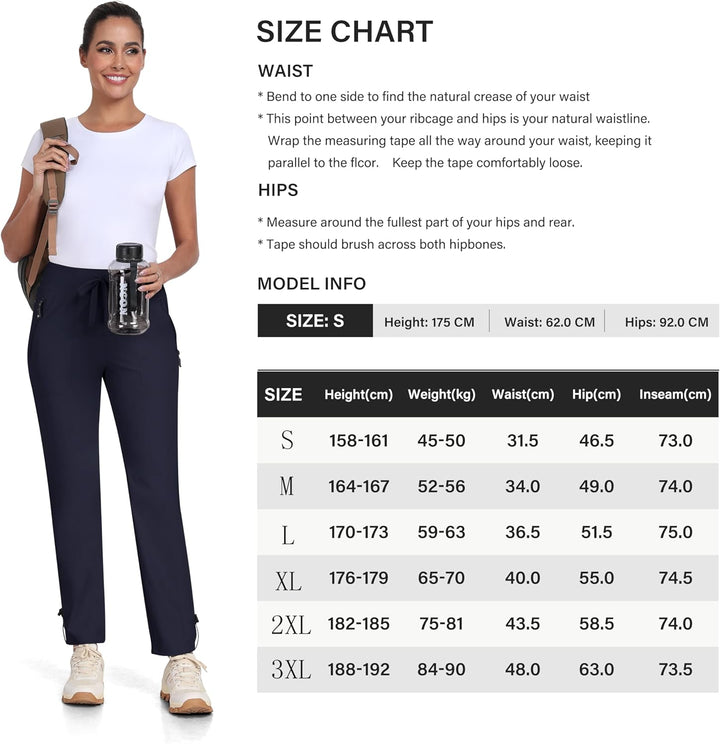 MoFiz Wanderhose Damen Leichte Cargohose Atmungsaktiv Trekkinghose Workout Wasserdicht Winddicht Cas