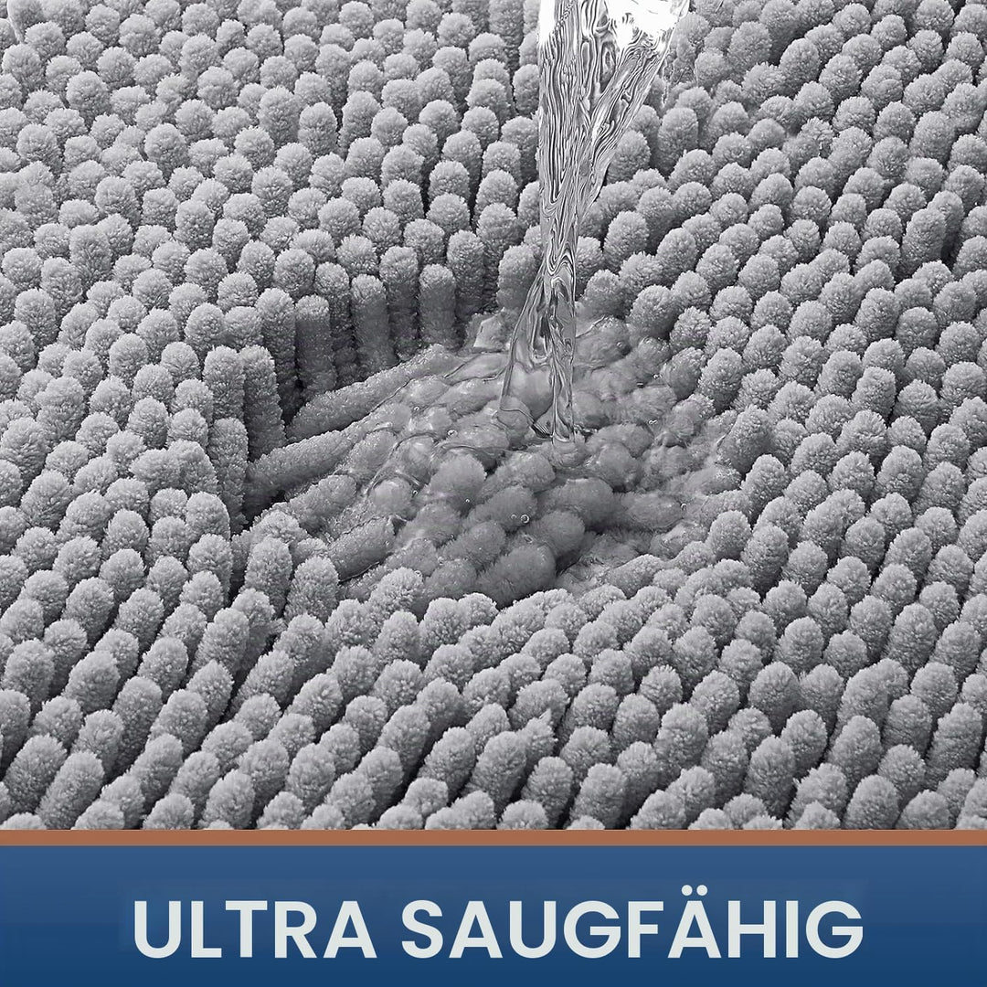 Homaxy rutschfeste Badematte Chenille Badezimmerteppich Mikrofaser Badteppich Saugfähige Hochflor Ba