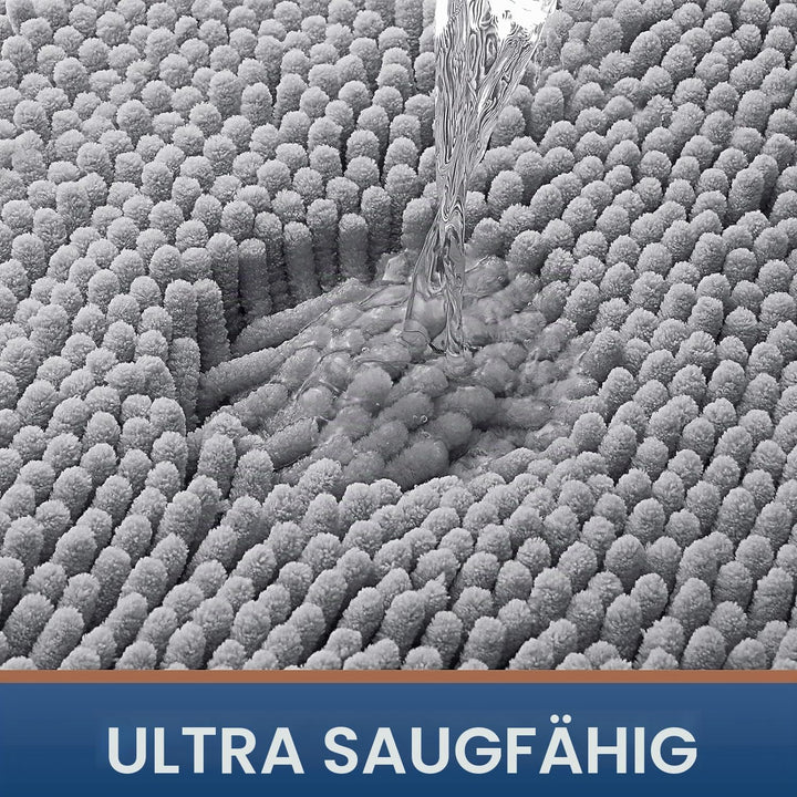 Homaxy rutschfeste Badematte Chenille Badezimmerteppich Mikrofaser Badteppich Saugfähige Hochflor Ba