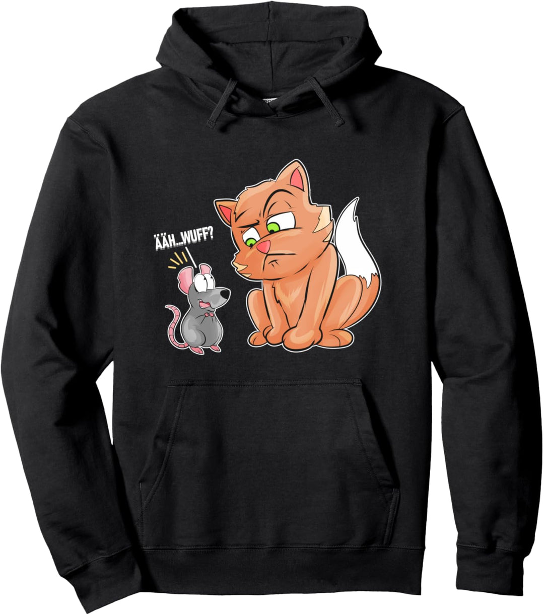 Maus und Katze Lustiges Geschenk mit Kater Haustier Pullover Hoodie