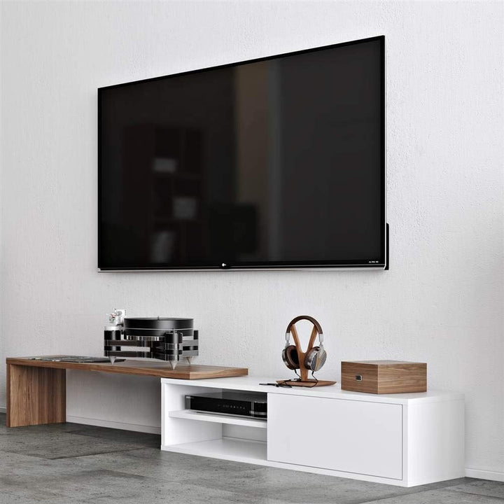 TEMAHOME, Move TV Tisch, 110x35x31 cm, Nussbaum Furnier/weiss Walnut und Weiss, Walnut und Weiss