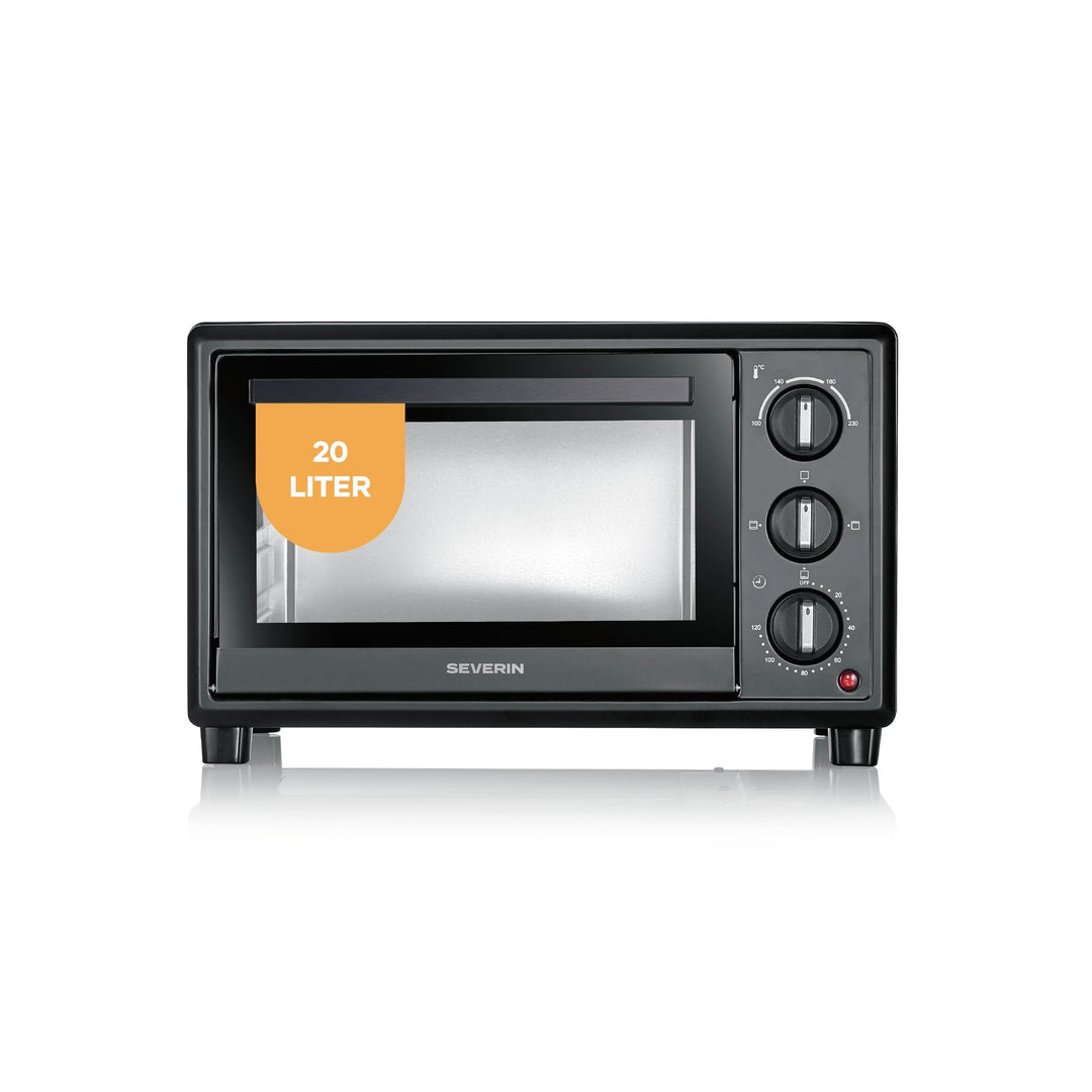 Severin Back- und Toastofen, Bake&Toast, 20L, bis 230°C, 120Min. Timer, Mini-Backofen, Ober- und Unt