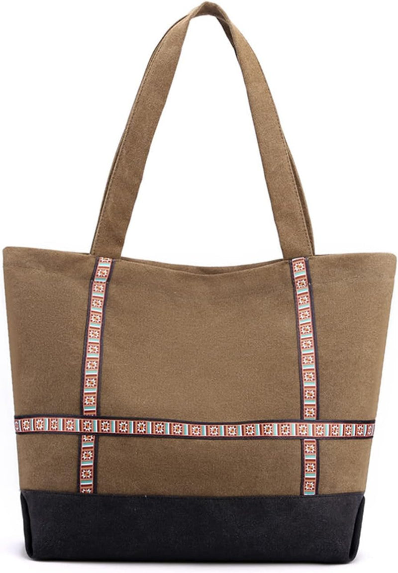 CORIOS Damen Henkeltaschen Canvas Tote Beutel Multifunktionale Henkeltasche Grosse Kapazität Schulte