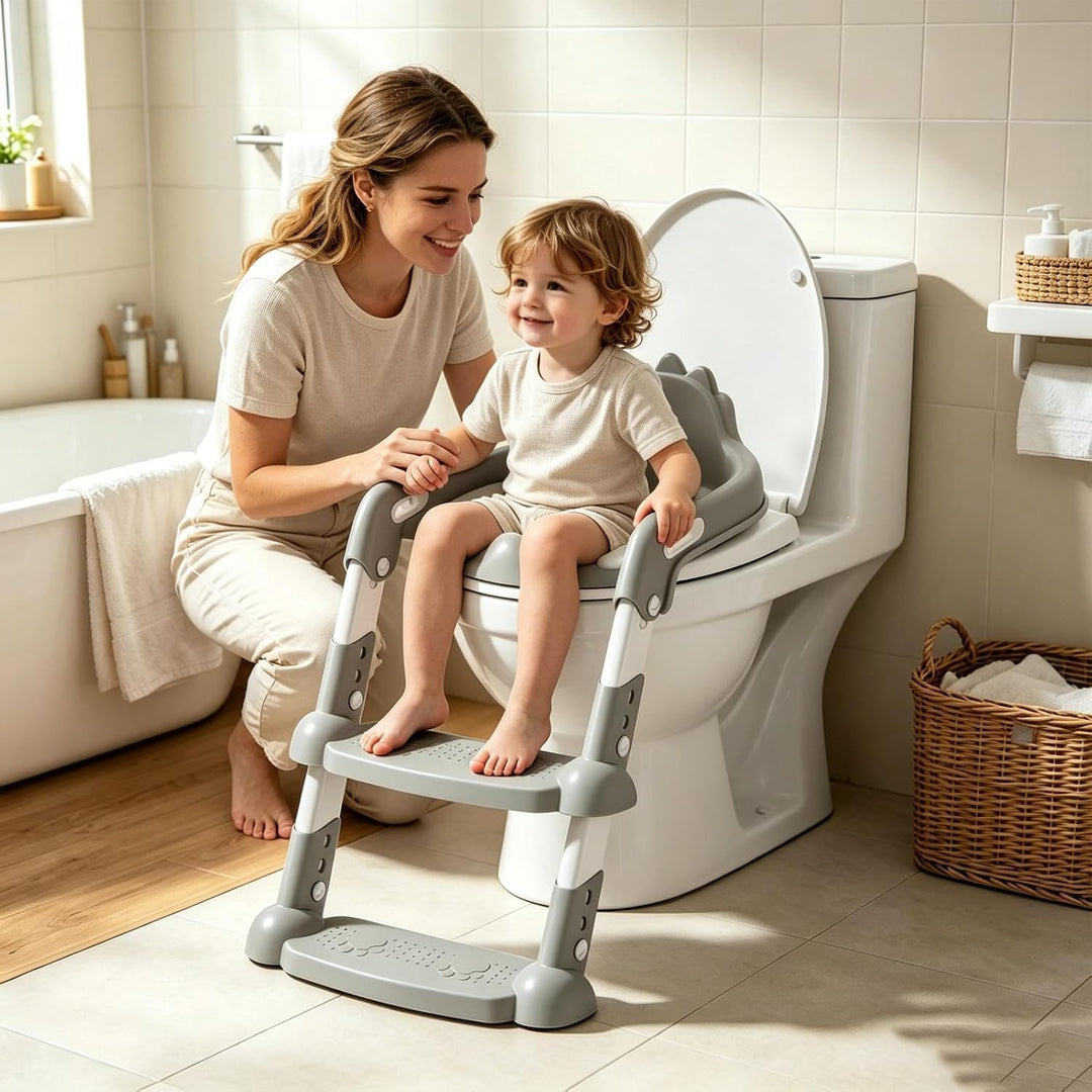 Toilettentrainingssitz Für Kinder Rutschhemmend, zusammenklappbar, | Töpfchentraining-Sitz Mit Leite