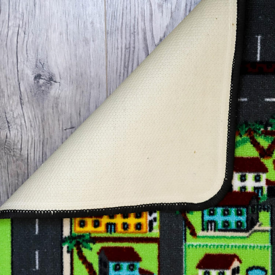 Autoteppich für Kinder in der Stadt - 130 x 200 cm | Strassenspielmatte | Circuit-Fussmatte für Kind