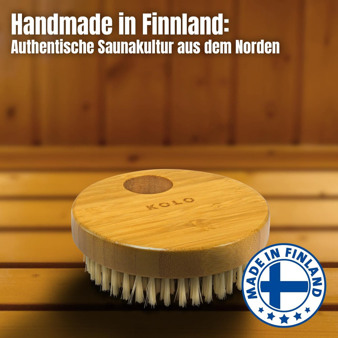 KOLO Sauna Kübel 3 & Kelle - Sauna Aufguss Set - Saunakübel 5l - Aufgusskelle 300ml - Aluminium Schw