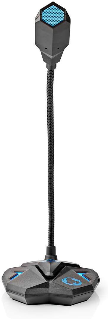 Nedis Desktop-Gaming-Mikrofon - 3,5-mm-Stereo-Audio-Stecker - USB - Schwanenhals - Stummschalttaste