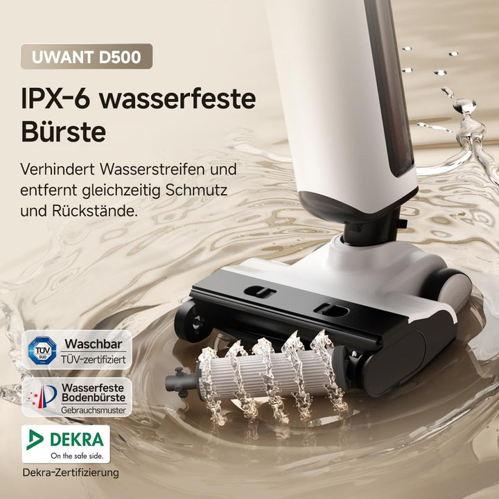 uwant D500 Nass Trockensauger,Abwassertanks-Desodorierung,180° Lay-Flat Saugwischer,17,000 Pa Saugkr