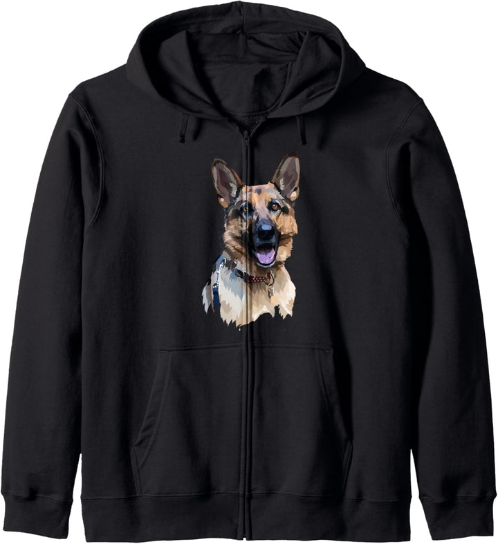 Realistisches Foto wie Deutscher Schäferhund, Portrait-Schäferhund Kapuzenjacke