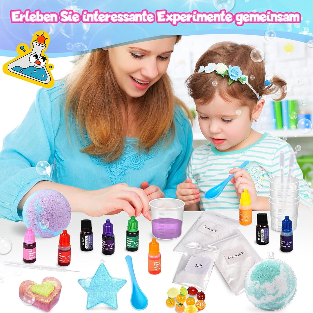 Charmofun Badebomben Kinder, DIY Badebomben Geschenk Set, Badekugeln Kinder mit Überraschung, Handge