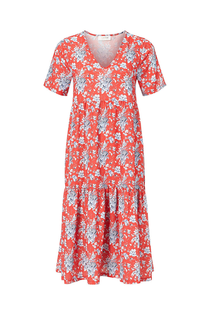 rich&royal Damen Dress Printed Kleid M Rot (Summer Red 568), M Rot (Summer Red 568)