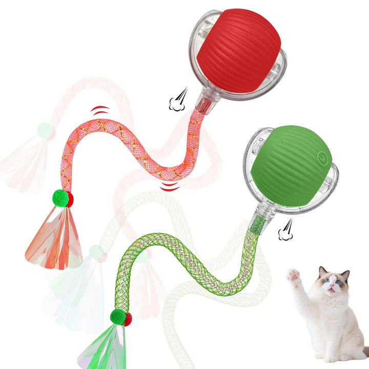 Katzenspielzeug Selbstbeschäftigung,Katzenspielzeug Ball Mit Einem Blinkenden und Schnell Schwingend