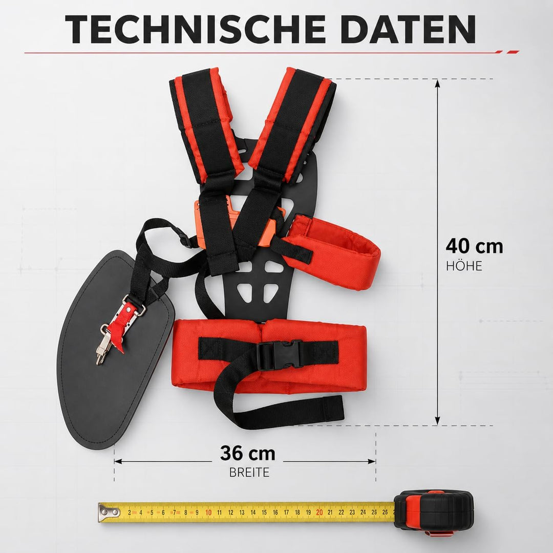 Cabilock Doppel Schultergurt Tragegurt für Motorsense Rasentrimmer Freischneider Rasenmäher Gartenar
