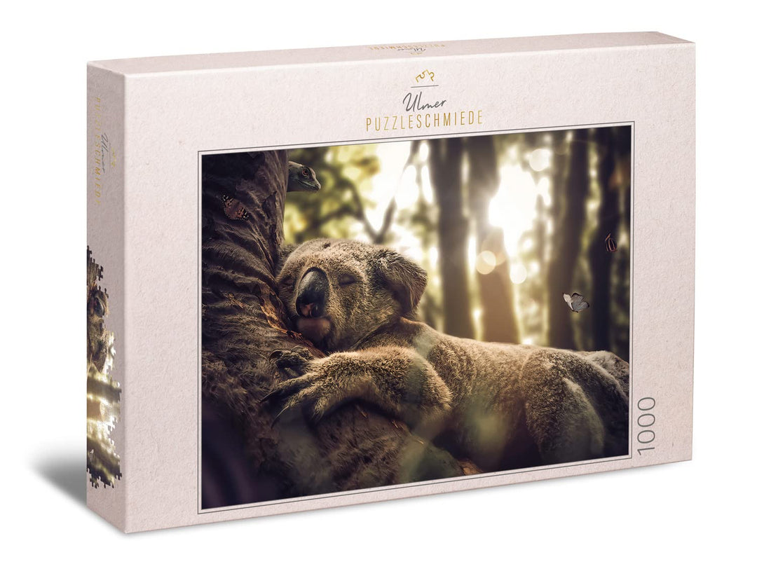 Ulmer Puzzleschmiede - Puzzle „Der Träumer“ - Koala startet gemütlich in den Tag - Angenehmes 1000 T