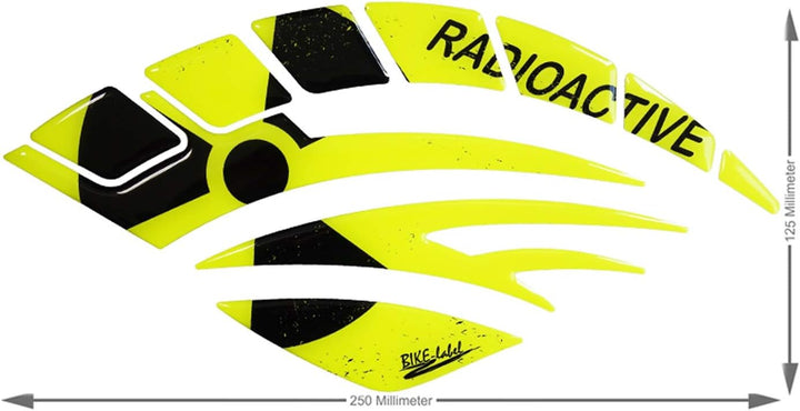 Tankpad Seitentank Motorrad Aufkleber Radioaktiv Neon Gelb 800064