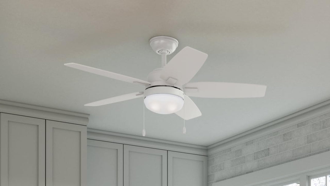 HUNTER VENTILATOR Arcot, 117 cm, Innen-Deckenventilator mit Beleuchtung/Zugschalter, Gehäuse: frisch