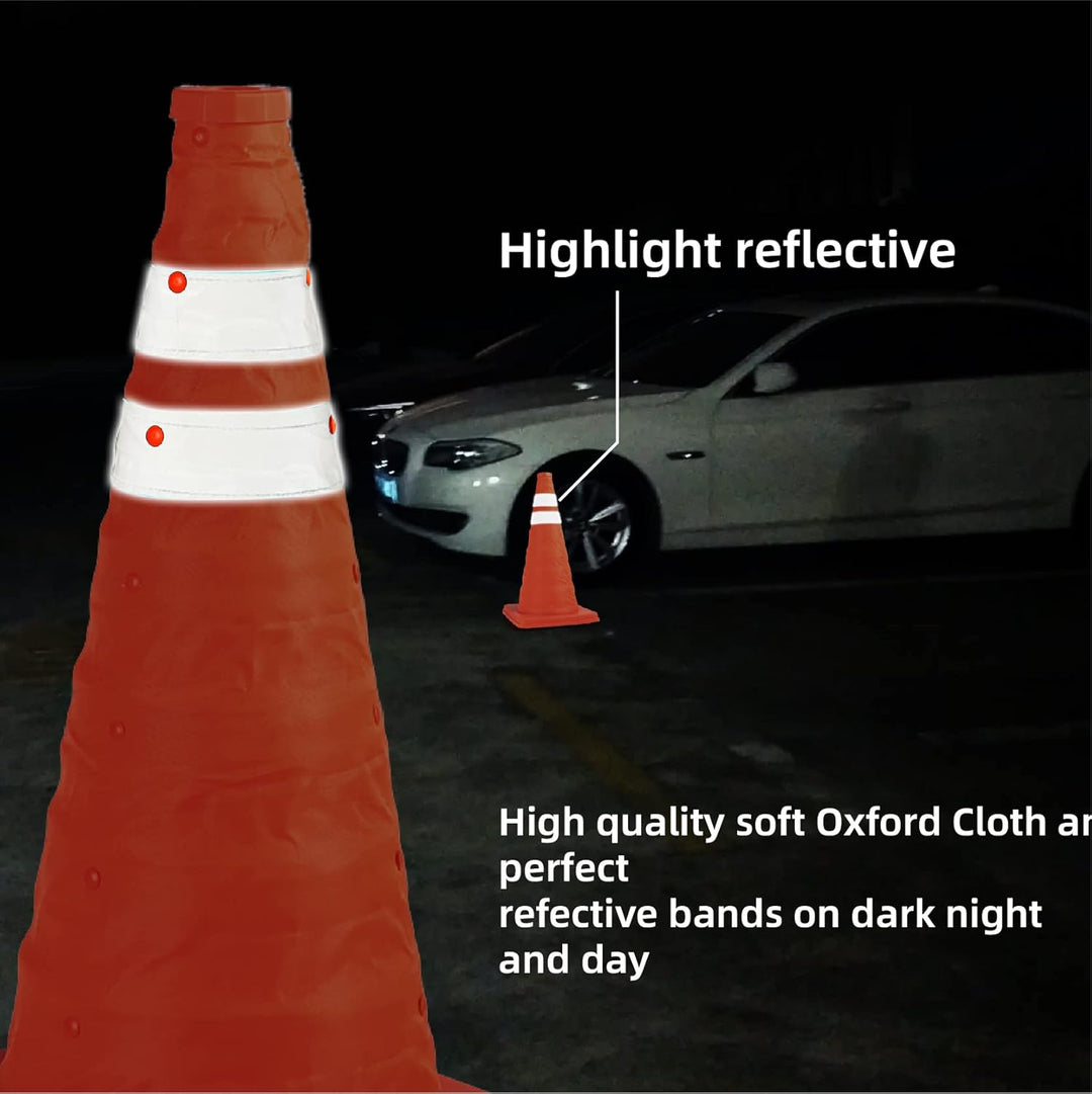 2Pack 18 Zoll zusammenklappbare Verkehrskegel/Verkehrskegelschild/Mehrzweck-Popup-Reflektierender Si