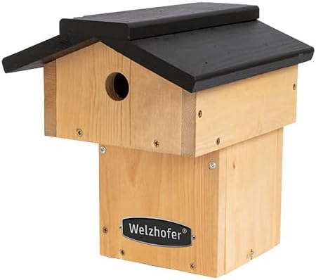 Welzhofer Nistkasten Robbi, Vogelhaus mit 28mm Einflugloch, handgemacht in Europa, für Blau-, Hauben