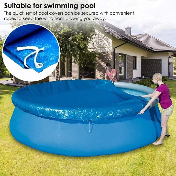 Artfeel 396cm Runde Poolabdeckung Schwimmbadabdeckung,Blau PE Abdeckplane Regendicht Staubdicht Pool