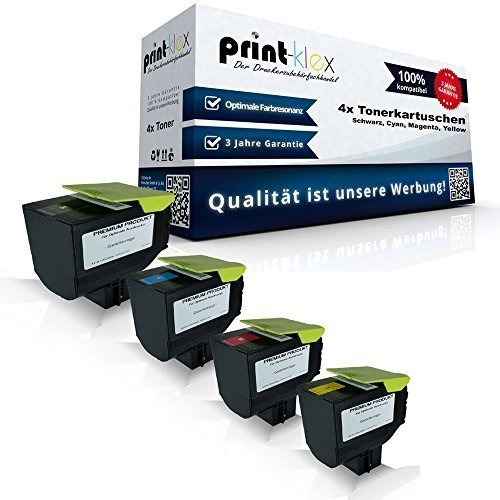 Print-Klex GmbH & Co.KG - 4X Toner für Lexmark CS 310 DN CS 310 n CS 410 DN CS 410 dtn Black Cyan Ma