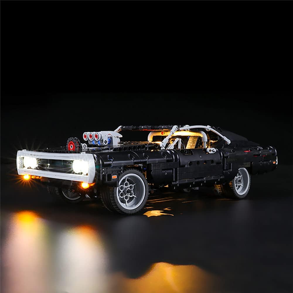 GEAMENT LED-Licht-Set für Dom's Dodge Ladegerät (Dom’s Dodge Charger) – Kompatibel mit Lego Technic