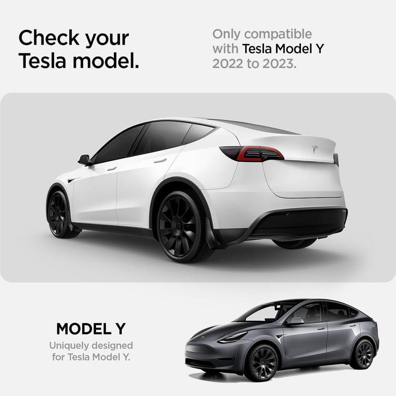 Spigen Tesla Model Y Schmutzfänger Spritzschutz, Schmutzfänger für Tesla Zubehör, Keine Notwendigkei