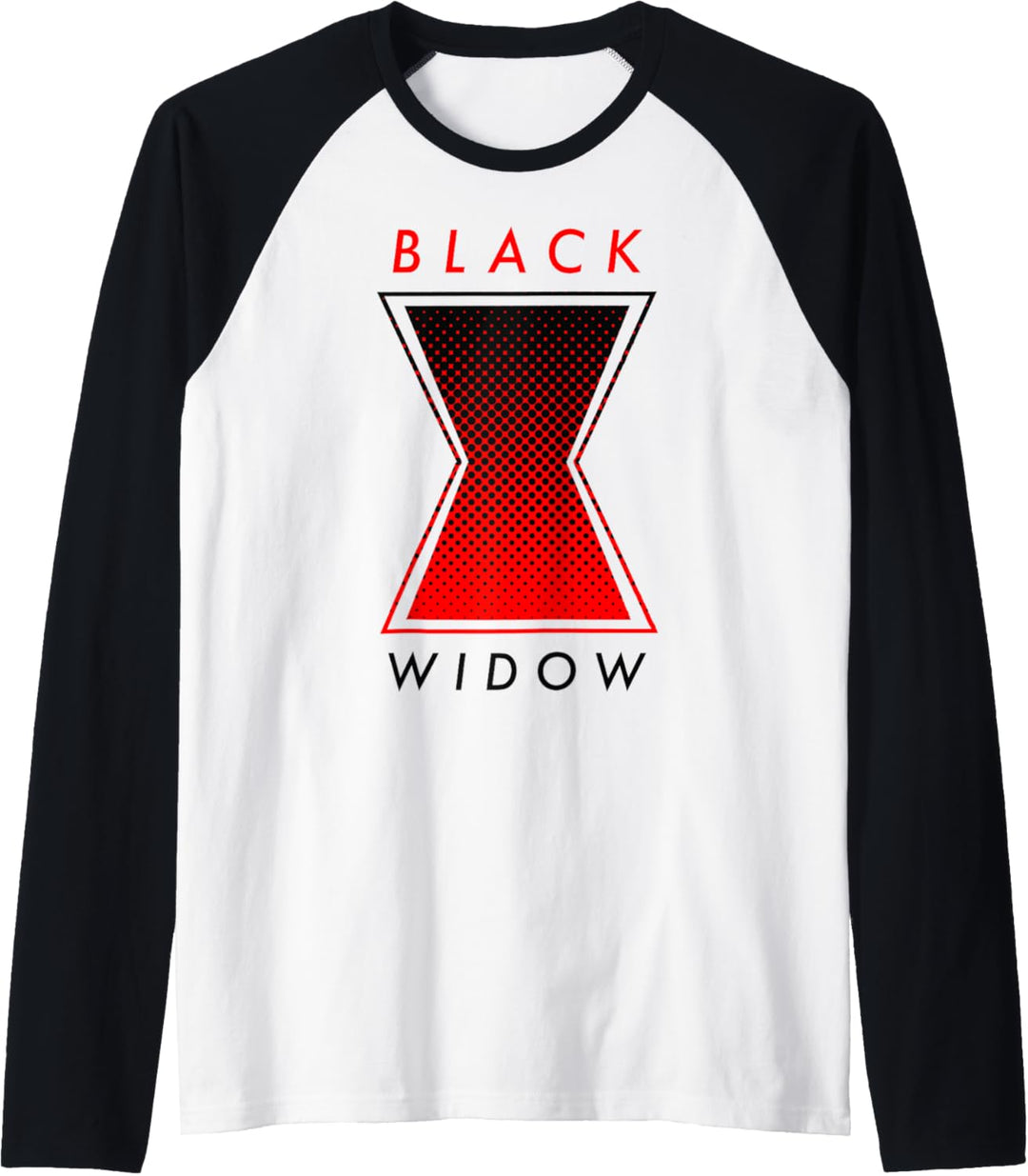 Marvel Black Widow Halftone Logo Raglan