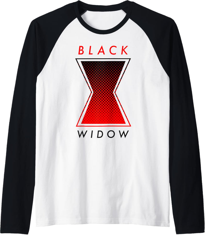 Marvel Black Widow Halftone Logo Raglan