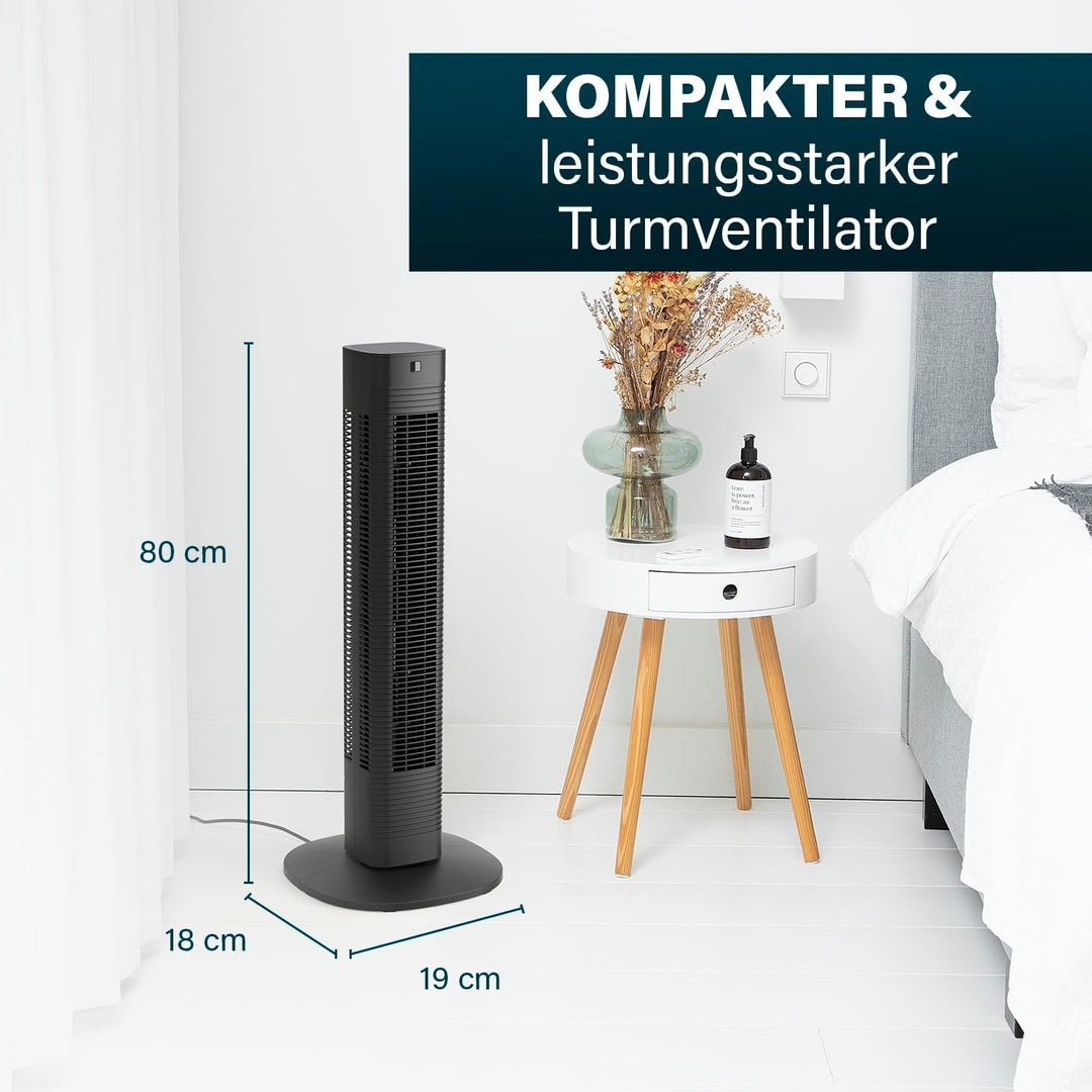 Princess Kompakter Turmventilator 3 Modi und 3 Geschwindigkeiten - Oszillation - App Steuerung - 358