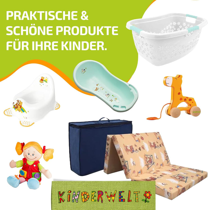 KiNDERWELT Premium zweistufiger Tritthocker für Kinder und Babys, Hippo Design in Grün, Tritthocker