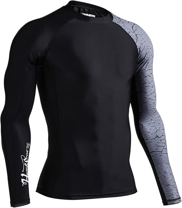 HUGE SPORTS Herren Spleiss Rashguard Langarm Rash Guard Shirt Langarmshirt alle Outdoor Aktivitäten