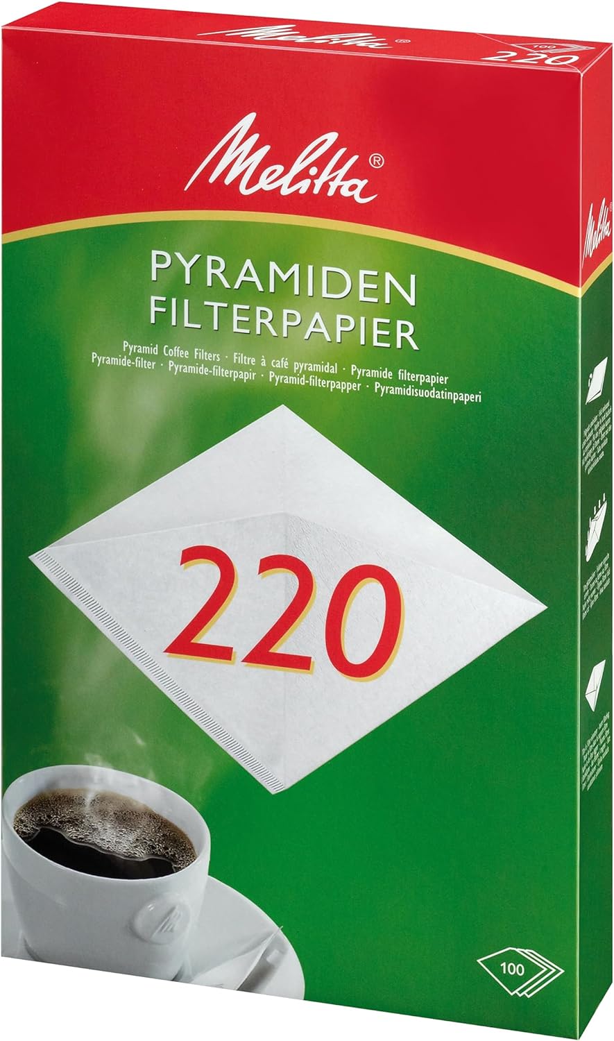 Melitta Filtertüten 220 weiss, 1er Pack (1 x 100 Stück)