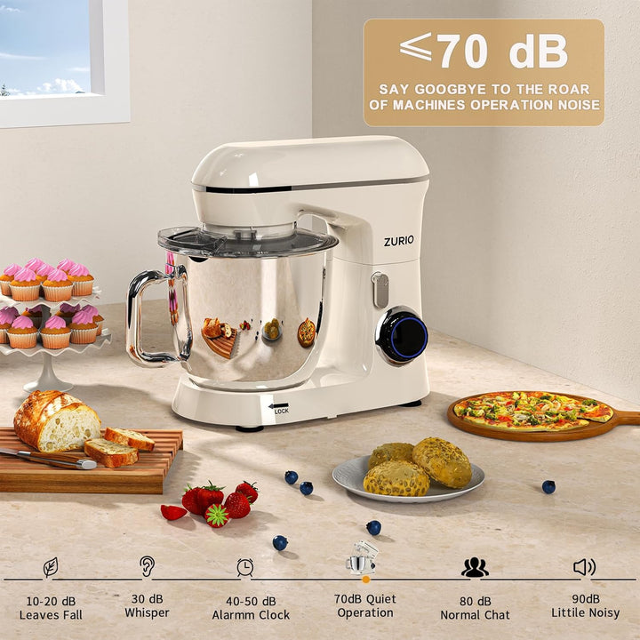 Küchenmaschine Rührmaschine 1300W Zurio 5.5L Knetmaschine Rührmaschine 10 Gang Roboter Knetmaschine