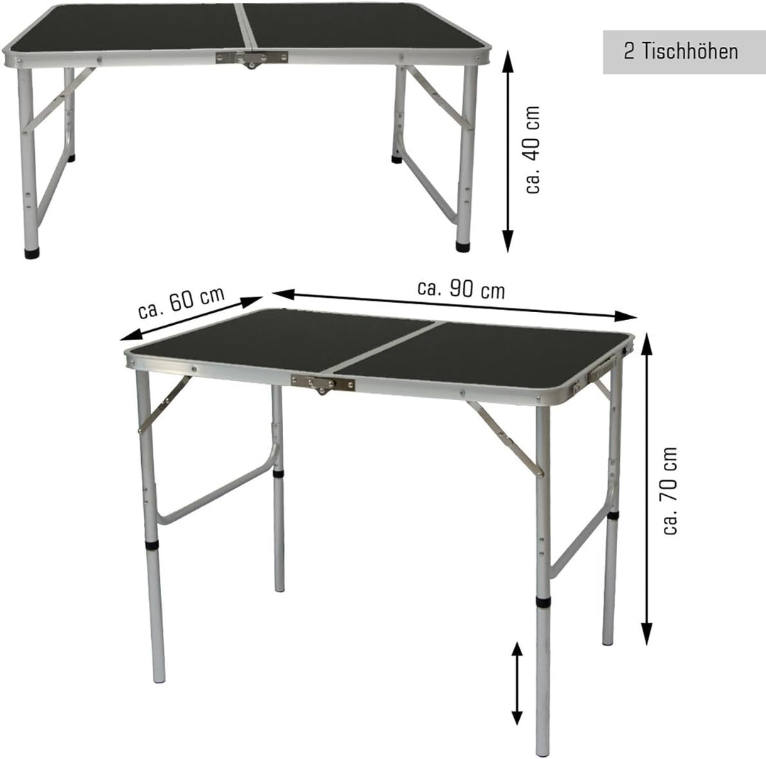 AMANKA Alu Campingtisch 90x60cm - Klapptisch Picknicktisch Leichter Falttisch höhenverstallbar