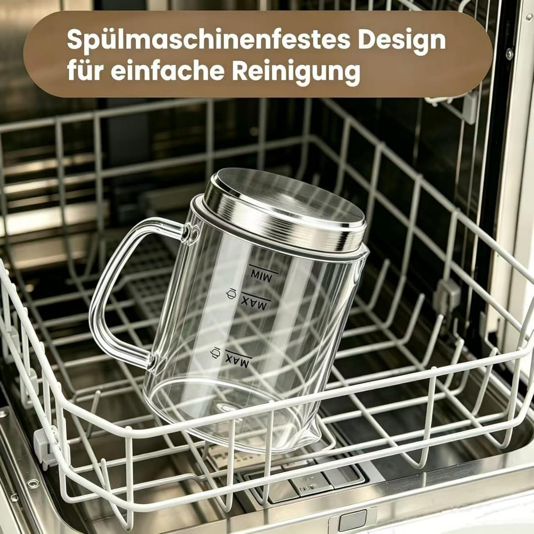 Milchaufschäumer Elektrisch 4 in 1, Milchschäumer Induktion 500ml Kalt Warm, Automatische, Spülmasch