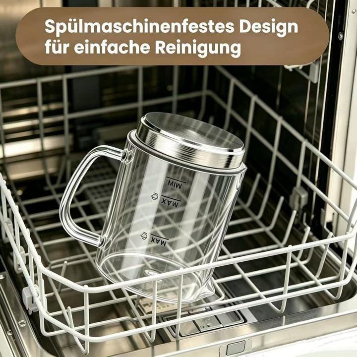 Milchaufschäumer Elektrisch 4 in 1, Milchschäumer Induktion 500ml Kalt Warm, Automatische, Spülmasch