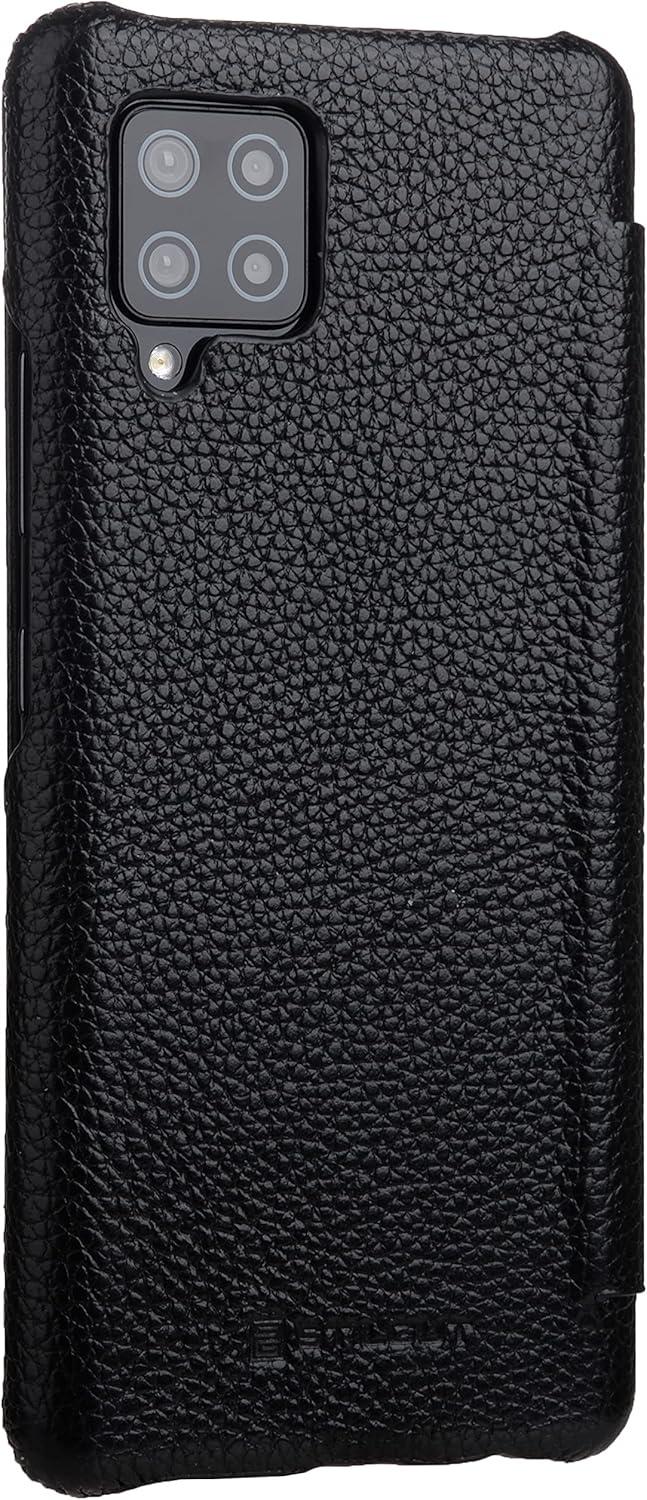 STILGUT Book Case kompatibel mit Samsung Galaxy A42 5G Hülle aus Leder zum Klappen, Klapphülle, Hand