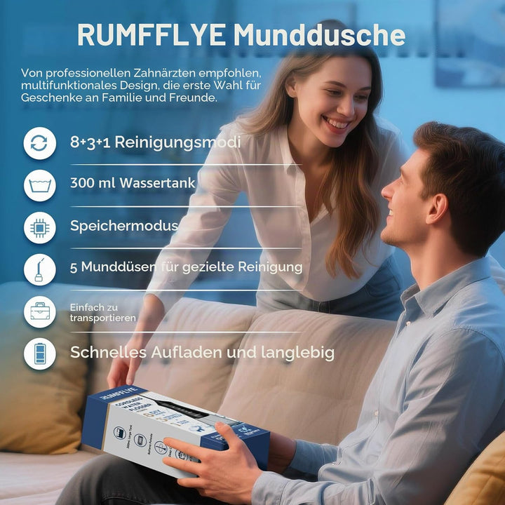 Munddusche Kabellos 4 Modi 12 Stufen Water Flosser 0.6MM Wasserstrahl Oral Elektrische Zahnseide Zah
