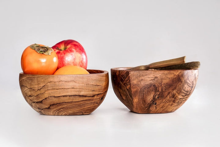 Windalf Robuste Teakholzschale LUCY 17 cm Geschenkschale Herzschale Schmuckschale Handarbeit Wurzelh