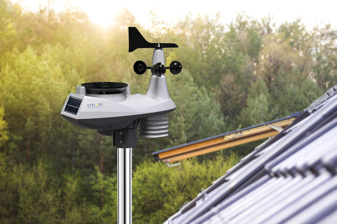 Bresser Wetterstation Funk mit Aussensensor Profi W-LAN Wetter Center 7in1 für UV-Pegel, Windgeschwi