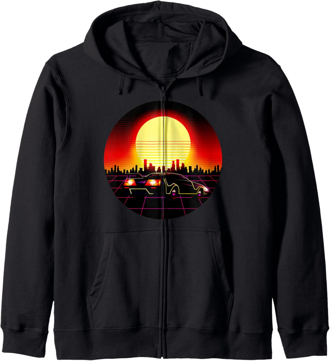 Retro Synthwave Vaporwave 80s Style Design - Car - Skyline Kapuzenjacke