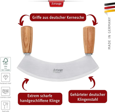 triangle 86 231 23 04_E Wiegemesser 23 cm, einschneidig, gehärtet Kernesche Made in Solingen/Germany