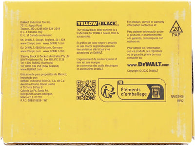 Dewalt verzinkte Nägel DCN8901020 (für Beton und Gipskarton, 20 x 2,6mm, passende zu Dewalt 18 Volt