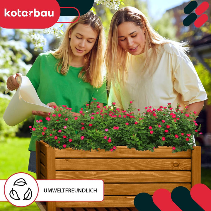 KOTARBAU® Blumenkasten - 58 x 34 x 25 cm - Pflanzkasten mit Vlies - Pflanzkübel gross aussen - Balko