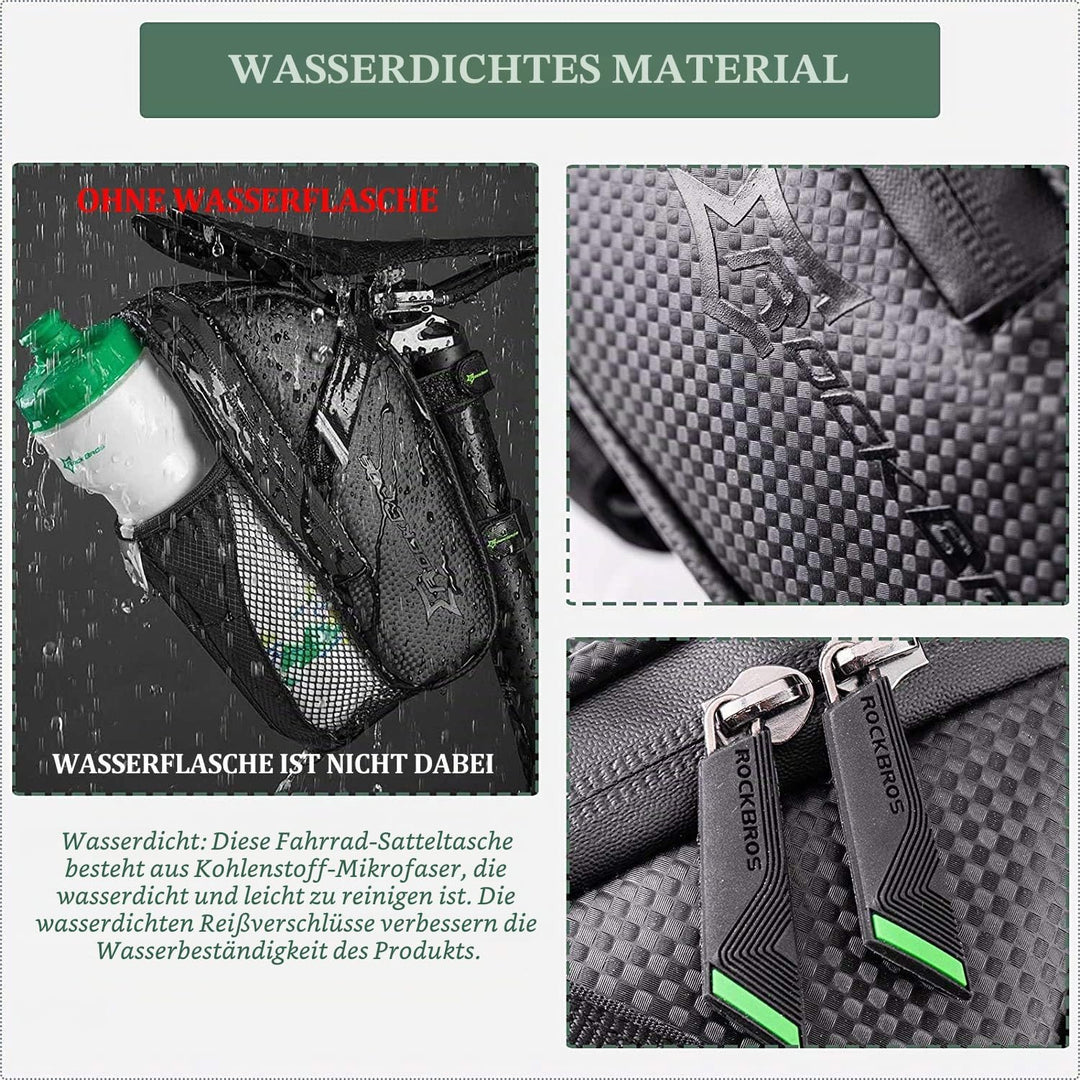 ROCKBROS Satteltasche Fahrrad wasserdichte Fahrradsatteltasche mit Flaschenhalter für MTB Rennrad Kr
