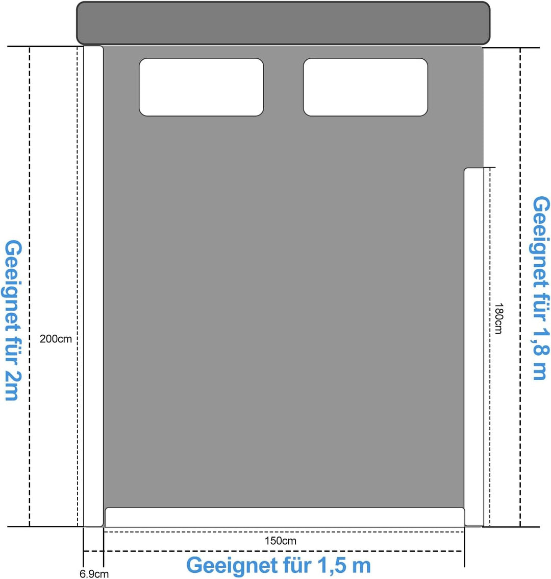Ikodm Bettgitter 2x60cm rausfallschutz Bett,Bettschutzgitter für Kinder 5-Loch Höhenverstellbar Bett