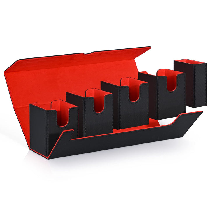 UAONO Sammelkarten Box mit Würfelablage für MTG YuGiOh, 5-in-1-Deckboxen für 900+ Karten, Kartenbox